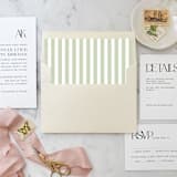 "A7 Envelope Liners Sage Thin Stripes Square Flap (set of 10)" - Envelope Liners in green by Design by Laney