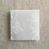 "White grand peony vellum envelope liner for A7 square flap envelope | pack of 10" - Envelope Liners in white by Ivory Invitations