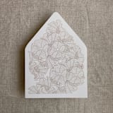 "Cashmere ruffled floral lace liner for A7 euro flap envelope | pack of 10" - Envelope Liners in beige by Ivory Invitations