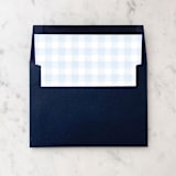 "A7 Envelope Liners Dusty Blue Gingham Square Flap (set of 10)" - Envelope Liners in blue by Design by Laney