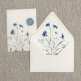 "Blue wildflowers Euro Flap envelope liners for A7 (5x7") invitations | Set of 10" - Envelope Liners in multicolorassorted-colors by Maria Ferrer G.