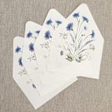 "Blue wildflowers Euro Flap envelope liners for A7 (5x7") invitations | Set of 10" - Envelope Liners in multicolorassorted-colors by Maria Ferrer G.