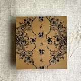 "Versailles Nocturne Brown envelope liner for A7 square flap envelope | pack of 10" - Envelope Liners in brown by Ivory Invitations