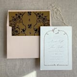 "Versailles Nocturne Brown envelope liner for A7 square flap envelope | pack of 10" - Envelope Liners in brown by Ivory Invitations