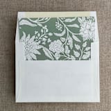 "Green botanical garden envelope liner for A7 square flap envelope | pack of 10" - Envelope Liners in green by Ivory Invitations