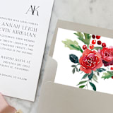 "A7 Envelope Liners Christmas Flowers (set of 10) Square" - Envelope Liners in red by Design by Laney
