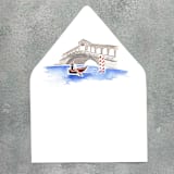 "Venice Italy Watercolor Euroflap Envelope Liner | Set of 10 | For 5x7” invitations" - Envelope Liners in multicolorassorted-colors by Cotton and Bow