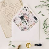 "Blush and Purple Floral Liner | Set of 25 Euro Envelope Liners" - Envelope Liners in multicolor by Nikki Turner
