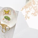 "A7 Envelope Liners Champange Flowers (set of 10)" - Envelope Liners in gold by Design by Laney