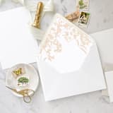 "A7 Envelope Liners Champange Flowers (set of 10)" - Envelope Liners in gold by Design by Laney