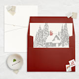 "A7 Envelope Liners Square Flap // Santa Claus in the Forest (Set of 25)" - Envelope Liners in red by Clover and Lamb