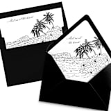 "Beach Landscape Illustration Envelope Liner with custom text/saying | Set of 10 | For 5x7 Minted Square Flap Envelope" - Envelope Liners in white by Kimee Meyer
