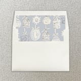 "Blue Christmas Ornaments Square Envelope Liner | Set of 10" - Envelope Liners in blue by Cotton and Bow