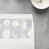 "Blue Christmas Ornaments Square Envelope Liner | Set of 10" - Envelope Liners in blue by Cotton and Bow