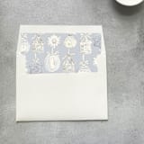 "Blue Christmas Ornaments Square Envelope Liner | Set of 10" - Envelope Liners in blue by Cotton and Bow
