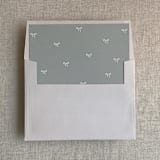 "Sage baby ribbon bows envelope liner for A7 square flap envelope | pack of 10" - Envelope Liners in green by Ivory Invitations