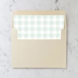 "A7 Envelope Liners Sage Green Gingham Square Flap (set of 10)" - Envelope Liners in green by Design by Laney