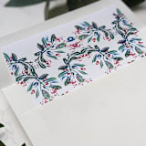 "Garland Watercolor Envelope Liner | Set of 10" - Envelope Liners in white by Campofiore Paper Studio