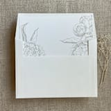"Oyster grand peony floral envelope liner for A7 square flap envelope | pack of 10" - Envelope Liners in gray by Ivory Invitations