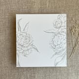 "Oyster grand peony floral envelope liner for A7 square flap envelope | pack of 10" - Envelope Liners in gray by Ivory Invitations