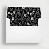 "Santa's Workshop: Whimsical Christmas Envelope Liners | Set of 25" - Envelope Liners in black by Nikki Turner