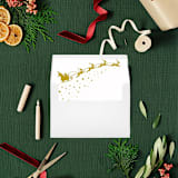 "Reindeer Magic: Enchanting Christmas Envelope Liners | Set of 25" - Envelope Liners in gold by Nikki Turner