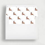 "Reindeer Revelry: Enchanting Christmas Envelope Liners | Set of 25" - Envelope Liners in brown by Nikki Turner