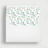 "Frosted Florals: Delicate Christmas Envelope Liners | Set of 25" - Envelope Liners in green by Nikki Turner