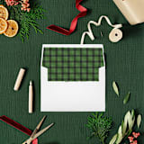 "Plaid Perfection: Green Christmas Envelope Liner | Set of 25" - Envelope Liners in green by Nikki Turner