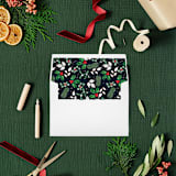 "Holly Berry Bliss | Set of 25 Christmas Envelope Liners" - Envelope Liners in multicolor by Nikki Turner