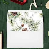 "Pinecone Branch | Set of 25 Envelope Liners" - Envelope Liners in green by Nikki Turner
