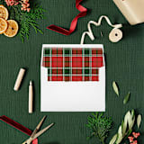"Holiday Elegance: Traditional Christmas Envelope Liners | Set of 25" - Envelope Liners in red by Nikki Turner