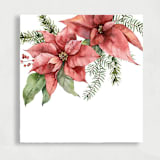"Poinsetta Holiday Liner | Set of 25 Envelope Liners" - Envelope Liners in red by Nikki Turner