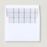 "Preppy Pink and Green Plaid Envelope Liners for 5 x 7 Cards (Set of 10)" - Envelope Liners in pink by Caroline Russo