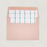 "Preppy Pink and Green Plaid Envelope Liners for 5 x 7 Cards (Set of 10)" - Envelope Liners in pink by Caroline Russo