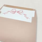 "A7 Coquette Pink Bow Envelope Liners (Set of 10)" - Envelope Liners in pink by Caroline Russo