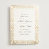 "Gilded Henna" - Foil-Pressed Mehndi Invitations in Lily by Mansi Verma - Front