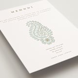 "Royal Wedding" - Foil-Pressed Mehndi Invitations in Mint by Teju Reval - Detail