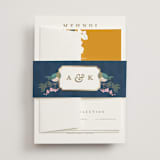 "Royal Wedding" - Foil-Pressed Mehndi Invitations in Mint by Teju Reval - Assembled with Belly Band