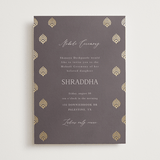 "Shraddha" - Foil-Pressed Mehndi Invitations in Celestial by Deynaaz Daraei - Front