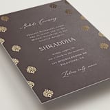 "Shraddha" - Foil-Pressed Mehndi Invitations in Celestial by Deynaaz Daraei - Detail