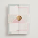 "Indian garden" - Foil-Pressed Mehndi Invitations in Sindoor by Creo Study - Assembled with Vellum Wrap and Wax Seal