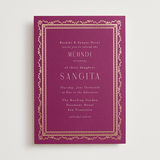 "Amber Palace" - Foil-Pressed Mehndi Invitations in Garnet by Chris Griffith - Front
