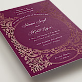 "Zardozi" - Foil-Pressed Mehndi Invitations in Amethyst by Mansi Verma - Detail