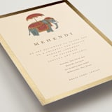 "Indian Elephant" - Foil-Pressed Mehndi Invitations in Honey by Teju Reval - Detail
