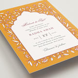 "Jaipur" - Mehndi Invitations in Ruby by Mansi Verma - Detail
