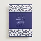 "Topkapi" - Mehndi Invitations in Cobalt by Nazia Hyder - Front
