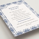 "Calcutta Stamp" - Mehndi Invitations in Azure by Oma N. Ramkhelawan - Detail