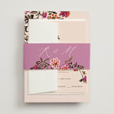 "Indian floral chintz lush" - Mehndi Invitations in Ivory by Caroline Bonne Muller - Assembled with Belly Band