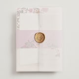 "Indian floral chintz lush" - Mehndi Invitations in Ivory by Caroline Bonne Muller - Assembled with Vellum Wrap and Wax Seal